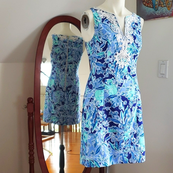Lilly Pulitzer GABBY SHIFT Dress Royal Purple Koalafications Sleeveless Zip S 0 - Picture 4 of 16